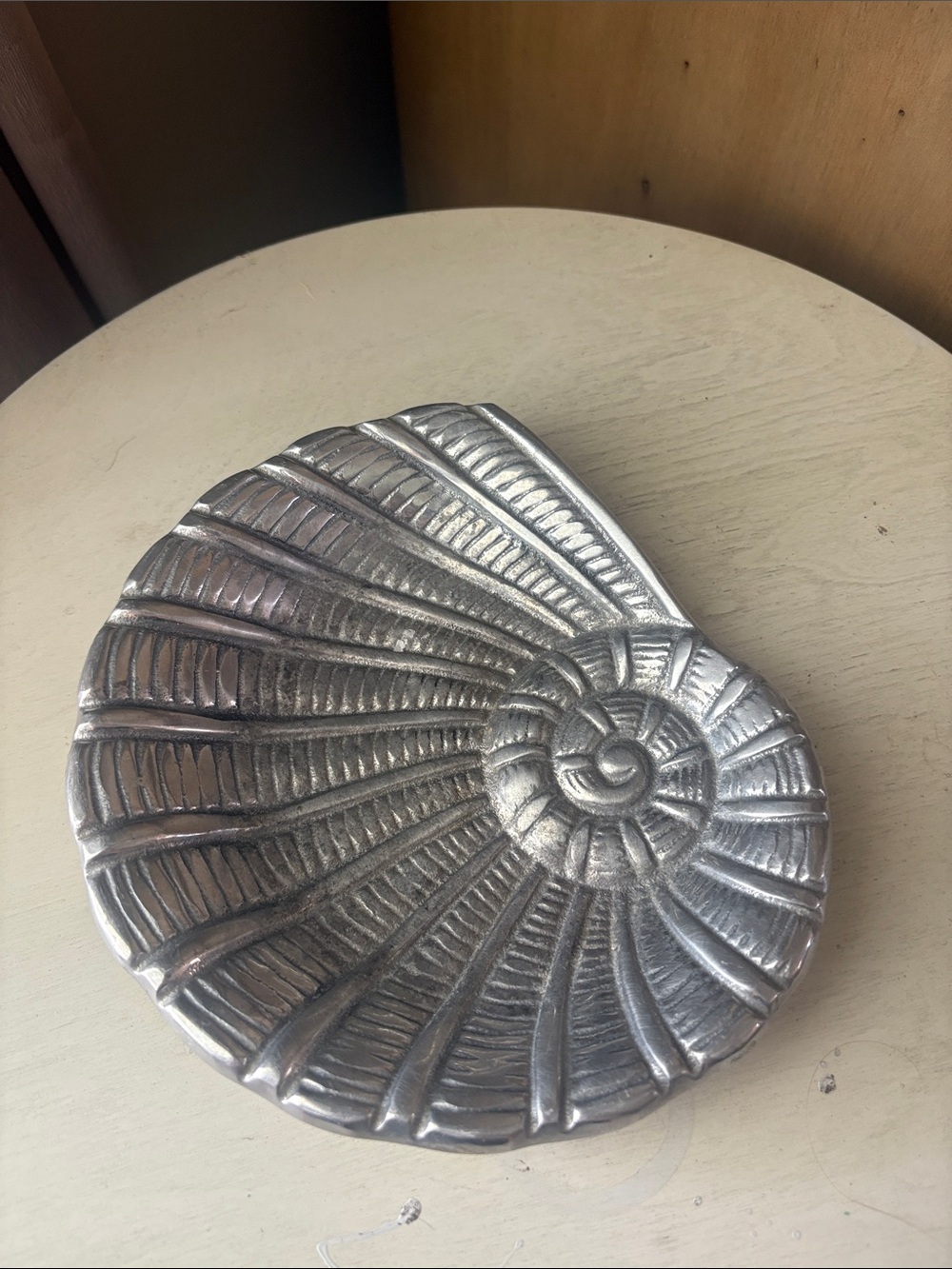 Silver Nautilus Shell Decorative Dish